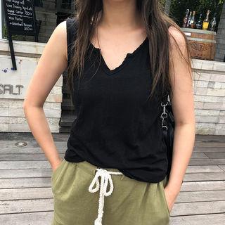 Notched-neck M Lange Tank Top