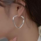 Irregular Sterling Silver Hoop Earring 1 Pair - Silver - One Size