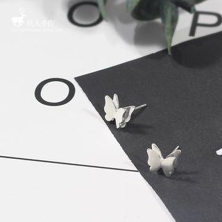 925 Sterling Silver Butterfly Earrings Silver - One Size