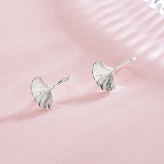 925 Sterling Silver Leaf Earring Es482-2 - 1 Pair - One Size