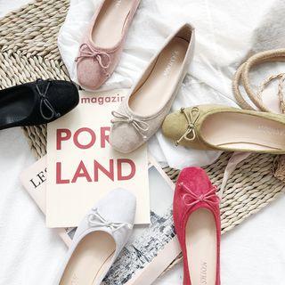 Ribbon Faux Suede Flats
