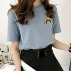 Short-sleeve Rainbow Printed T-shirt