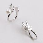Deer Ear Cuff 1 Pair - White Gold - One Size
