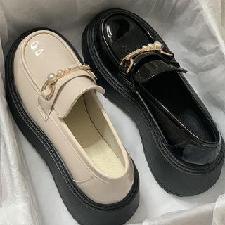 Faux Pearl Platform Shoes