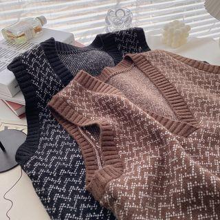 V-neck Asymmetrical Knit Vest