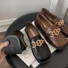 Metal Buckle Square Toe Dress Shoes