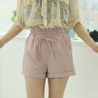 Drawcord-waist Cuff-hem Shorts