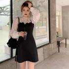 Plain Blouse / Mini A-line Overall Dress