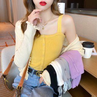 Square-neck Knitted Camisole In 5 Colors