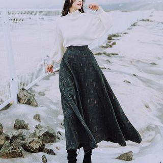 Set: Turtleneck Sweater + Maxi A-line Skirt