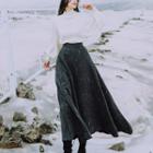 Set: Turtleneck Sweater + Maxi A-line Skirt
