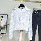 Long-sleeve Lace Shirt White - One Size