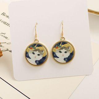 Cat Print Earring / Clip-on Earring