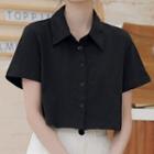 Short-sleeve Cropped Button-down Shirt