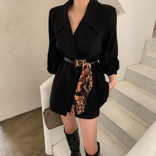 3/4-sleeve Belted Jacket