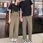 Couple Matching Short-sleeve T-shirt / Jumper Pants / Straight Fit Pants