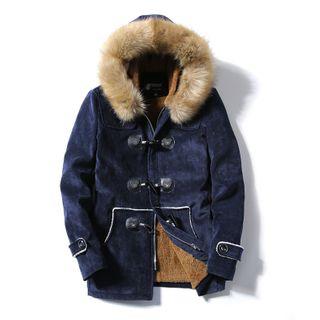 Fluffy Hoode Toggle Coat