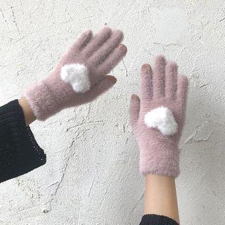 Heart Knit Gloves