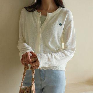 Embroidered Boucl  Cardigan