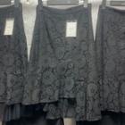 Lace Asymmetrical Midi Skirt
