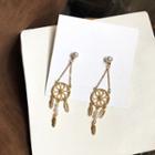 Faux Pearl Alloy Dream Catcher Dangle Earring 1 Pair - S925silver Earrings - One Size