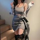 Front-tie Slim-fit Skirt