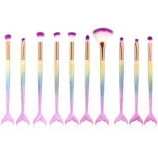 Set Of 10: Mermaid Tail Makeup Brush