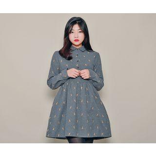 Pattern A-line Shirtdress