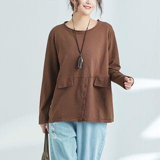 Buttoned Sweatshirt