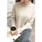 Mock-neck Rib-trim Sweater
