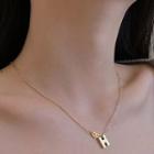 Letter Pendant Necklace Gold - One Size