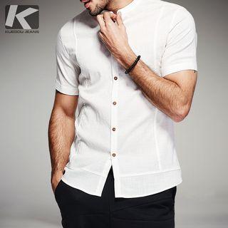 Short-sleeve Stand-collar Shirt