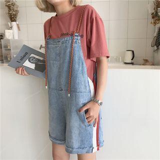 Contrast-trim Denim Jumper Shorts