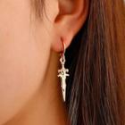 Sword Alloy Dangle Earring 01 - 1 Pair - Gold - One Size