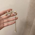 Flower Faux Pearl Alloy Hair Clip White - One Size