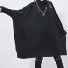 High Neck Asymmetrical Dress Black - One Size