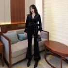 Embellished Blazer/ Boot Cut Pants