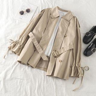 Long-sleeve Mock-neck T-shirt / Double Breasted Jacket