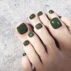 Plain Faux Toe Nail Tips J-127 - Dark Green - One Size