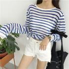 Striped Loose-fit Long-sleeve Knit Top