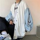 Panda Embroidered Baseball Jacket