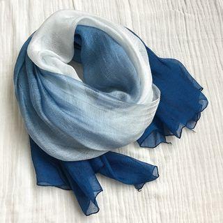 Gradient Silk Scarf Blue - One Size