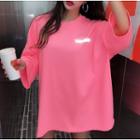 3/4-sleeve Reflexive Letter T-shirt