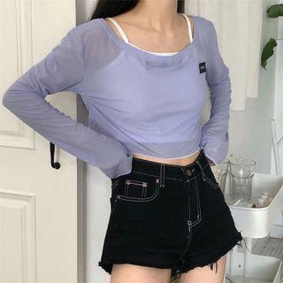 Cropped Camisole Top / Long Sleeve Cropped Top