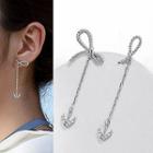 Anchor & Knot Asymmetrical Alloy Dangle Earring 1 Pair - Silver - One Size