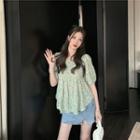 Floral Print Ruched T-shirt
