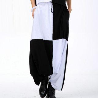 Two Tone Harem Pants As Shown In Figure - One Size