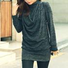 Ruched Long-sleeve Long Top