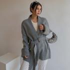 Open-front Loose Cardigan With Belt