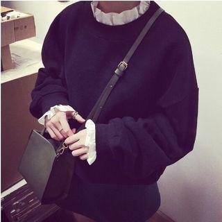 Mock Two-piece Ruffle Trim Sweatshirt